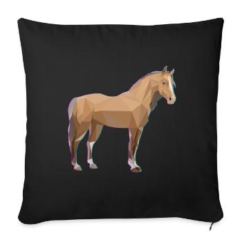 Riding Horse Girl Horse - Sofa pillowcase 17,3'' x 17,3'' (45 x 45 cm) - black - Front