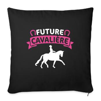 future cavalière - Housse de coussin décorative 45 x 45 cm - noir - Devant