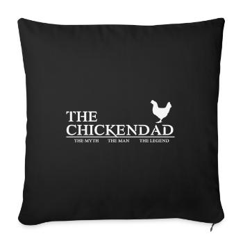 La légende du cadeau de la fête des pères Chickendad - Housse de coussin décorative 45 x 45 cm - noir - Devant