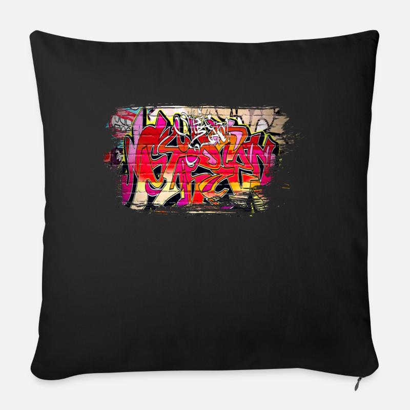 Graffiti - Sofakissenbezug 45 x 45 cm - Schwarz