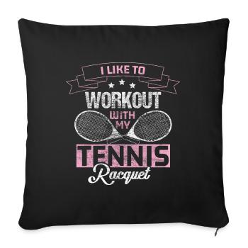 Tennis Supplément court de tennis cadeau - Housse de coussin décorative 45 x 45 cm - noir - Devant
