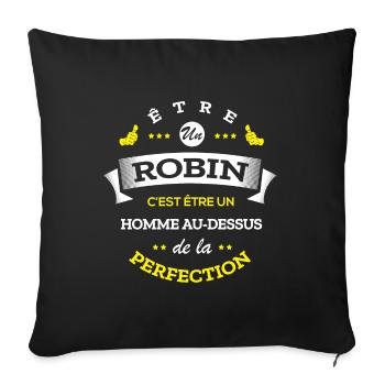 ROBIN PARFAIT - NOM ROBIN - Housse de coussin décorative 45 x 45 cm - noir - Devant