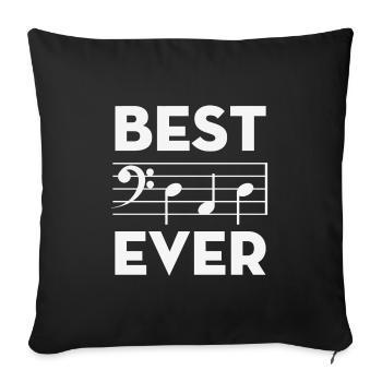 Meilleurs accords de notes musicales de papa - Housse de coussin décorative 45 x 45 cm - noir - Devant