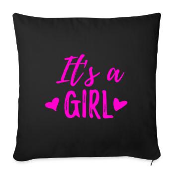 C’est une fille - Housse de coussin décorative 45 x 45 cm - noir - Devant