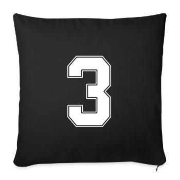 3 years jersey number 3 - Sofa pillowcase 17,3'' x 17,3'' (45 x 45 cm) - black - Front