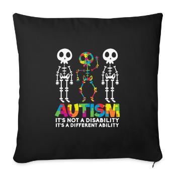 L’autisme n’est pas un squelette de handicap - Housse de coussin décorative 45 x 45 cm - noir - Devant