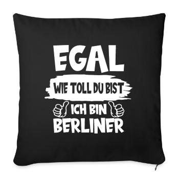 ICH BIN BERLINER BERLIN - Sofakissenbezug 45 x 45 cm - Schwarz - Vorne