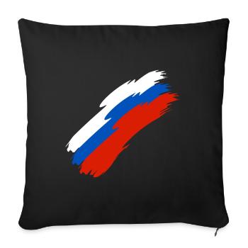 Russie drapeau couleurs - Housse de coussin décorative 45 x 45 cm - noir - Devant