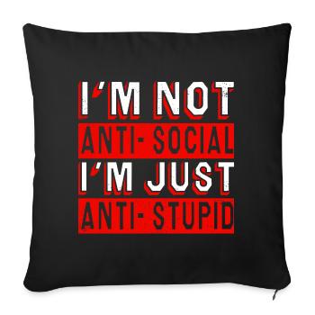 Anti dumm - Sofakissenbezug 45 x 45 cm - Schwarz - Vorne