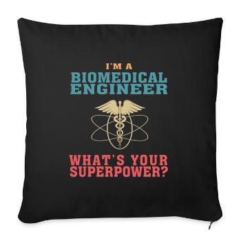 Citation amusante en génie biomédical pour le biomédical - Housse de coussin décorative 45 x 45 cm - noir - Devant