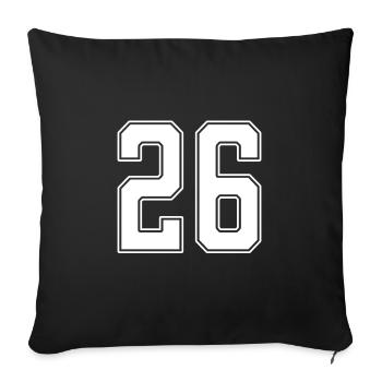 26 Jahre Die Nummer 26 - Sofakissenbezug 45 x 45 cm - Schwarz - Vorne