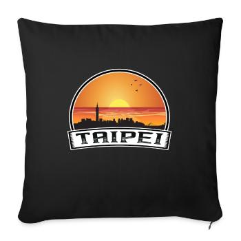 Taipei Taiwan Skyline Vintage Sunset Travel Souven - Sofa pillowcase 17,3'' x 17,3'' (45 x 45 cm) - black - Front