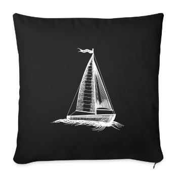 Skizzen von Segel-T-Shirt Segel - Sofakissenbezug 45 x 45 cm - Schwarz - Vorne