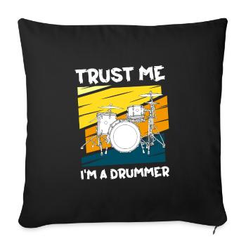 Musik Instrument Drummer - Sofakissenbezug 45 x 45 cm - Schwarz - Vorne