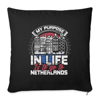Netherlands Tulips Pride - Sofa pillowcase 17,3'' x 17,3'' (45 x 45 cm) - black - Front