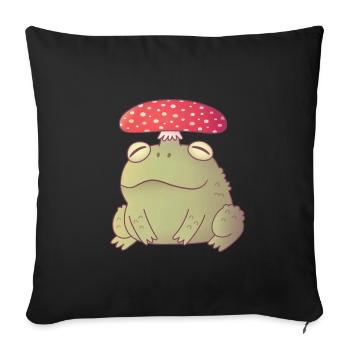 Cute Toadstool Toad Doodle - Sofa pillowcase 17,3'' x 17,3'' (45 x 45 cm) - black - Front