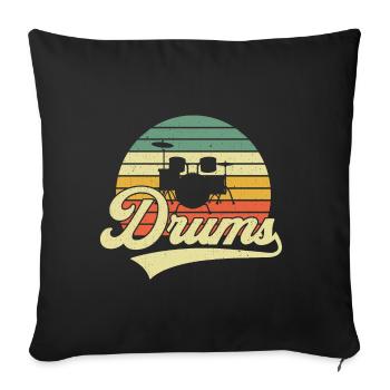 Schlagzeug Drums Retro Vintage - Sofa pillowcase 17,3'' x 17,3'' (45 x 45 cm) - black - Front