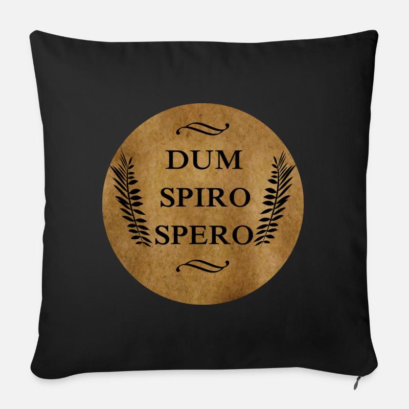 Dum spiro spero - Housse de coussin décorative 45 x 45 cm - noir