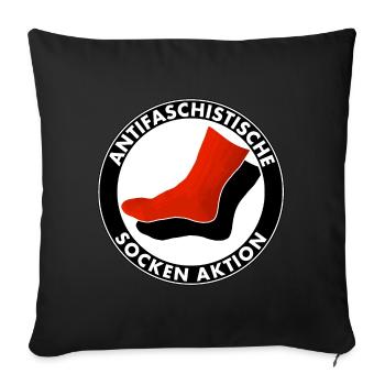 antifaschistische socken aktion - Sofakissenbezug 45 x 45 cm - Schwarz - Vorne