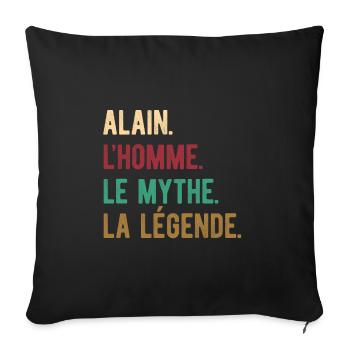 ALAIN L'HOMME LE MYTHE LA LÉGENDE - Housse de coussin décorative 45 x 45 cm - noir - Devant