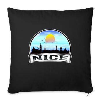 Nice France Skyline Vintage Sunset Travel Souvenir - Sofa pillowcase 17,3'' x 17,3'' (45 x 45 cm) - black - Front