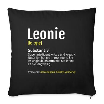Leonie Name Definition - Sofakissenbezug 45 x 45 cm - Schwarz - Vorne