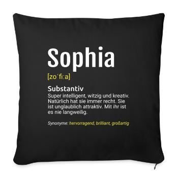 Sophia Name Definition - Sofakissenbezug 45 x 45 cm - Schwarz - Vorne