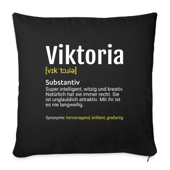 Viktoria Name Definition - Sofakissenbezug 45 x 45 cm - Schwarz - Vorne