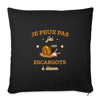 JE PEUX PAS J'AI DES ESCARGOTS À ELEVER - Housse de coussin décorative 45 x 45 cm - noir - Devant