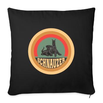 Schnauzer Vintage Hunde Design - Sofakissenbezug 45 x 45 cm - Schwarz - Vorne