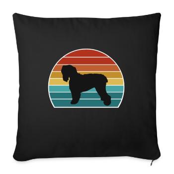 Noir Russian Terrier Dog Silhouette Vintage Sunse - Housse de coussin décorative 45 x 45 cm - noir - Devant