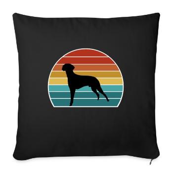 Braque Francais Dog Silhouette Vintage Sunset for - Sofa pillowcase 17,3'' x 17,3'' (45 x 45 cm) - black - Front