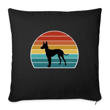 Cirneco Dell Etna Dog Silhouette Vintage Sunset fo - Sofa pillowcase 17,3'' x 17,3'' (45 x 45 cm) - black - Front