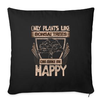 Bonsai Asia - Sofa pillowcase 17,3'' x 17,3'' (45 x 45 cm) - black - Front
