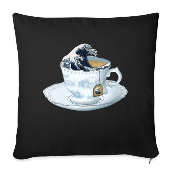 tea wave The Great Wave off Kanagawa - Sofa pillowcase 17,3'' x 17,3'' (45 x 45 cm) - black - Front