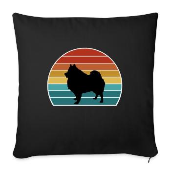 German Spitz Dog Silhouette Vintage Sunset for Dog - Sofa pillowcase 17,3'' x 17,3'' (45 x 45 cm) - black - Front