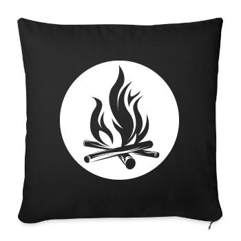 logo icon icon campfire nature outdoor graphic - Sofa pillowcase 17,3'' x 17,3'' (45 x 45 cm) - black - Front