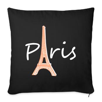 Paris Eiffel Tower France - Sofa pillowcase 17,3'' x 17,3'' (45 x 45 cm) - black - Front