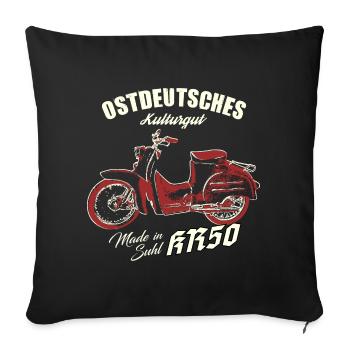 Simson KR50 - Ostdeutsches Kulturgut - Sofakissenbezug 45 x 45 cm - Schwarz - Vorne