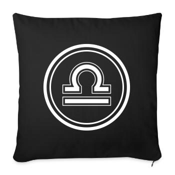 Signe du zodiaque Balance Symbole cercle vecteur - Housse de coussin décorative 45 x 45 cm - noir - Devant