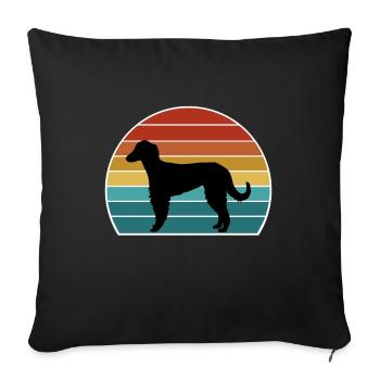 Taigan Dog Silhouette Vintage Sunset for Dog Lover - Sofa pillowcase 17,3'' x 17,3'' (45 x 45 cm) - black - Front