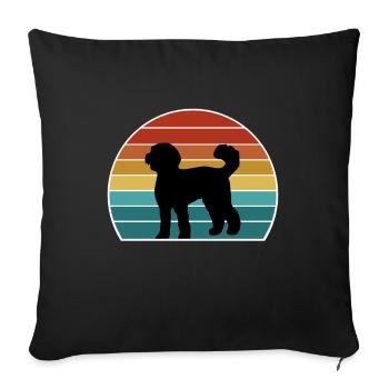 Labradoodle Dog Silhouette Vintage Sunset for Dog - Sofa pillowcase 17,3'' x 17,3'' (45 x 45 cm) - black - Front