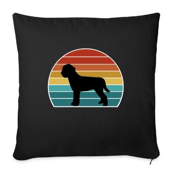 Lagotto Romagnolo Dog Silhouette Vintage Sunset fo - Sofa pillowcase 17,3'' x 17,3'' (45 x 45 cm) - black - Front