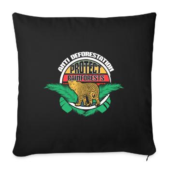 Rainforest Climate Change Travel Gift Idea - Sofa pillowcase 17,3'' x 17,3'' (45 x 45 cm) - black - Front
