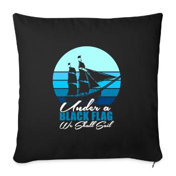 Pirate pirates - Housse de coussin décorative 45 x 45 cm - noir - Devant