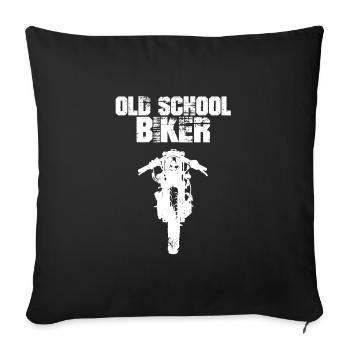 Old School Biker - Sofa pillowcase 17,3'' x 17,3'' (45 x 45 cm) - black - Front