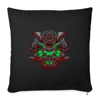 Néon samouraï - Housse de coussin décorative 45 x 45 cm - noir - Devant