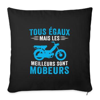 tous égaux mais les les meilleurs sont mobeurs - Housse de coussin décorative 45 x 45 cm - noir - Devant