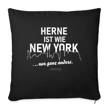 Herne ist wie New York - Sofakissenbezug 45 x 45 cm - Schwarz - Vorne