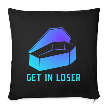 Get In Loser Coffin Pastel Goth Soft Grunge - Sofa pillowcase 17,3'' x 17,3'' (45 x 45 cm) - black - Front
